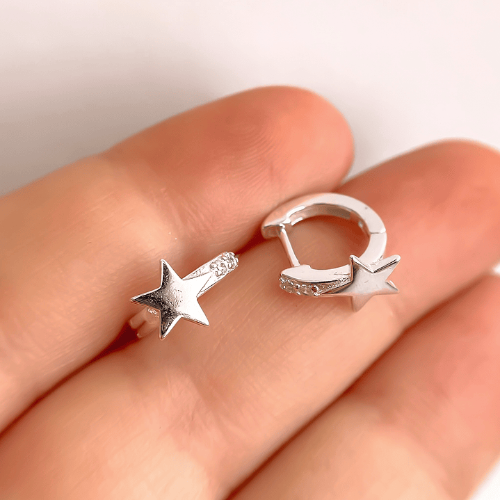 Argollas Huggie Estrella Microcircones 11 mm 2
