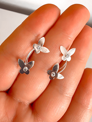 Aros Trepadores Mariposas con Circón 