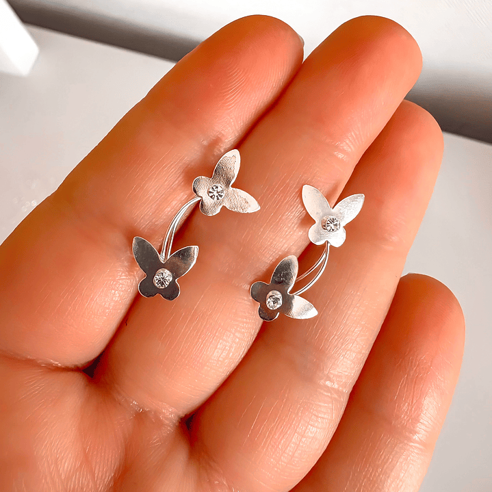 Aros Trepadores Mariposas con Circón  1