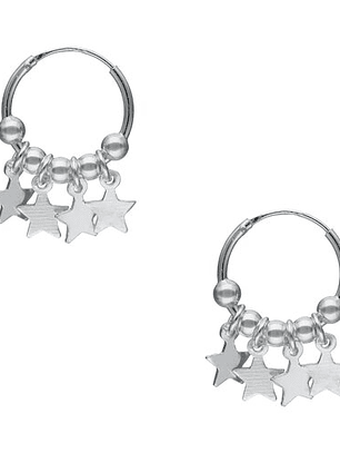 Argollas Multi Estrellas y Esferas 14 mm 