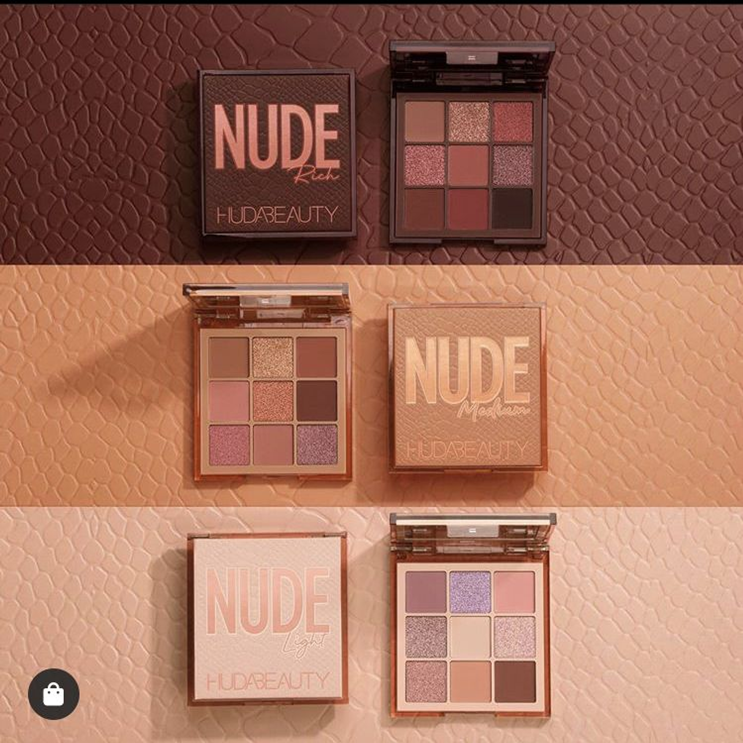 PALETA DE SOMBRAS DE OJOS NUDE OBSESION - HUDA BEAUTY 1