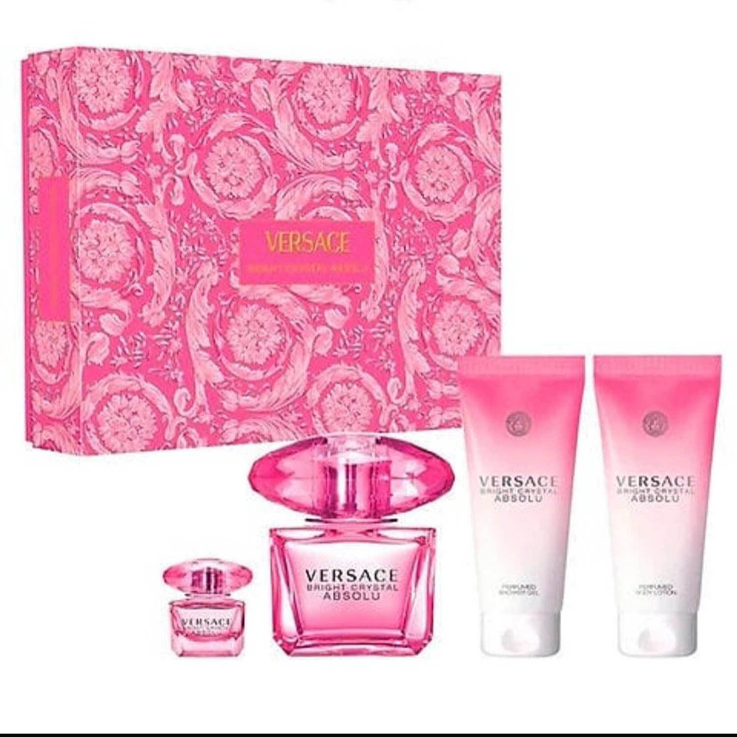 BRIGHT CRYSTAL ABSOLU POUR FEMME ESTUCHE 4 PIEZAS DAMA EDP 90 ML + SHOWER GEL 100 ML + BODY LOTION 100 ML + MINIATURA 5 ML