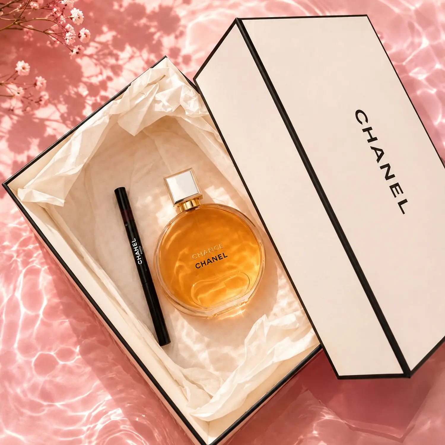  SET CHANEL — CHANCE EAU DE PERFUM 100 ML  + STYLO YEUX WATERPROOF 36 PRUNE INTENSE 2