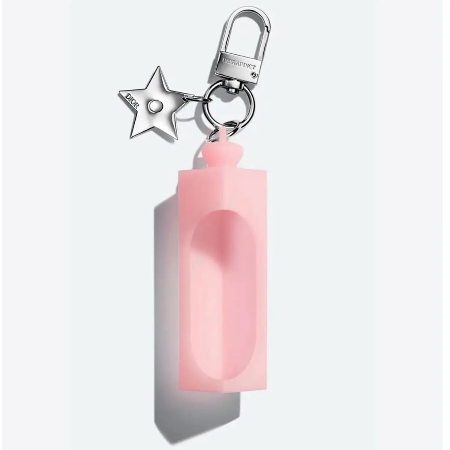 DIOR CASE PARA GLOSS Y LLAVERO -| Dior Beauty Lip Oil Pink Keychain Holder | Color: Pink/Silver | Size: Os