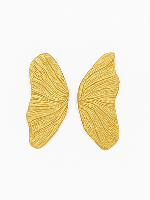 Brinco asa banho de ouro 18k com base em prata 925