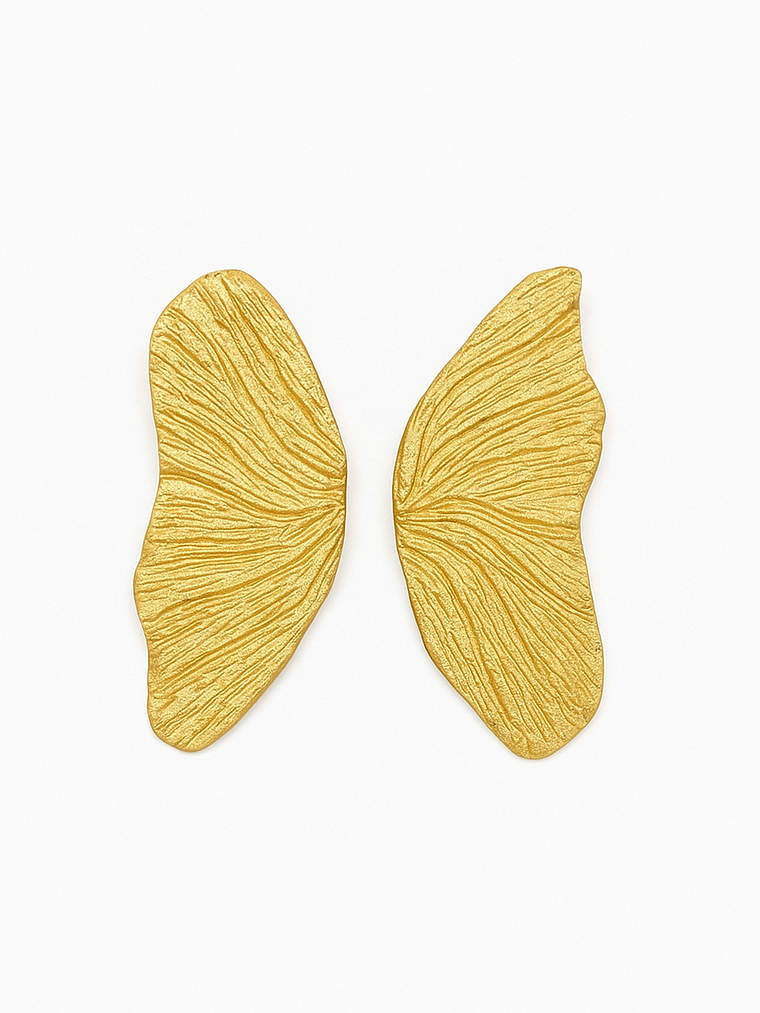 Brinco asa banho de ouro 18k com base em prata 925 1