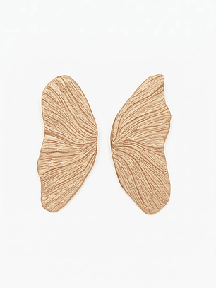 Brinco asa banho de ouro rosé 18k com base em prata 925 