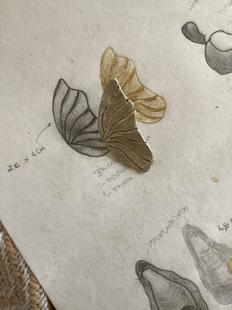 Brinco asa banho de ouro rosé 18k com base em prata 925  4