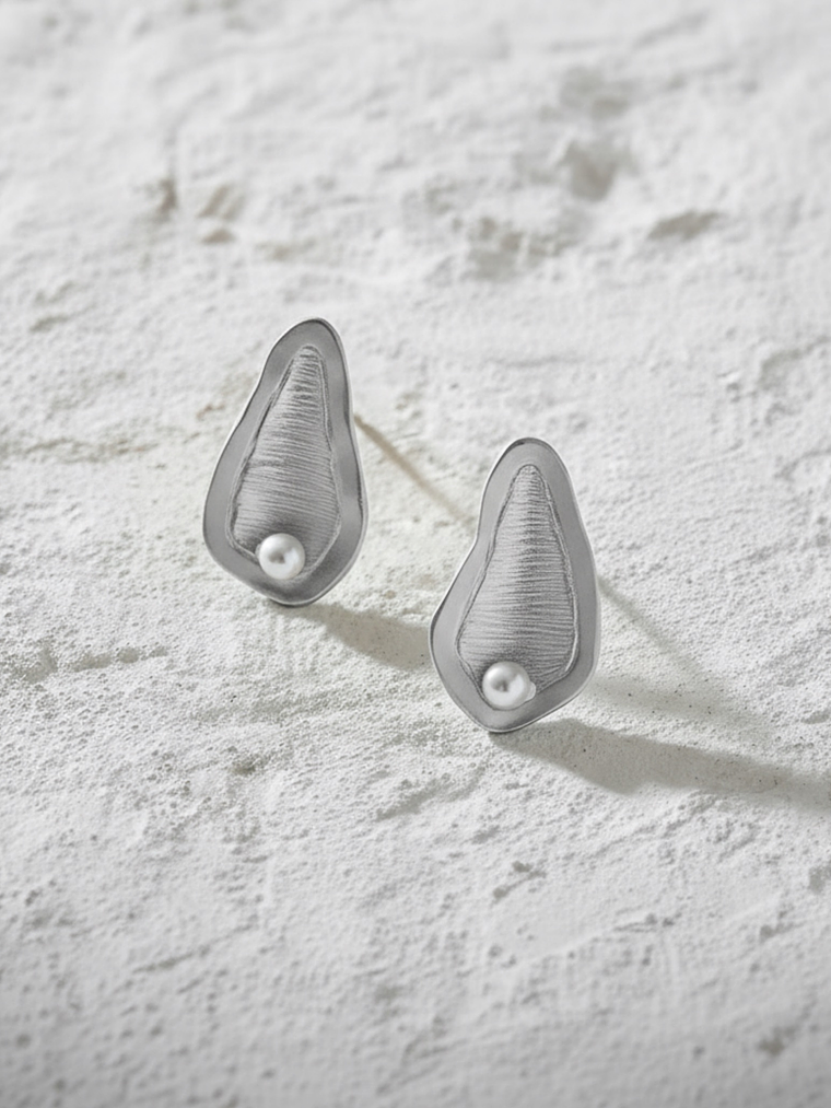 Brinco de concha de prata 925  2