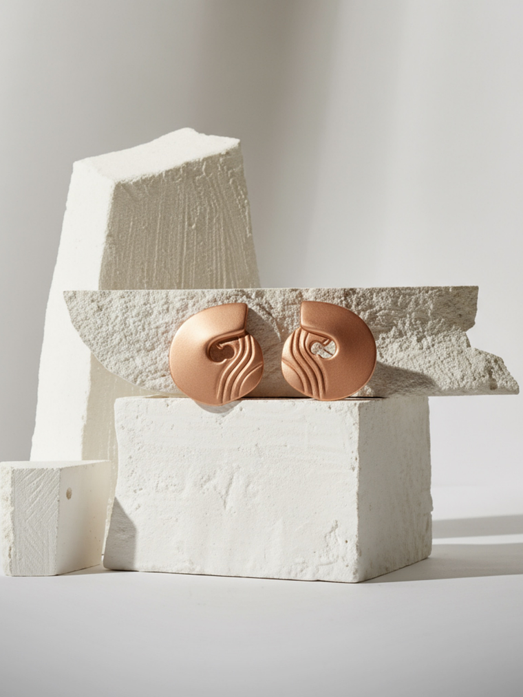 Argola com base de prata e banho de ouro rosé  18k   2