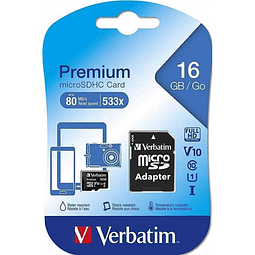 Micro SD Verbatim 16GB Class 10