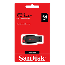 Pendrive Sandisk Cruzer Blade 64gb USB 2.0