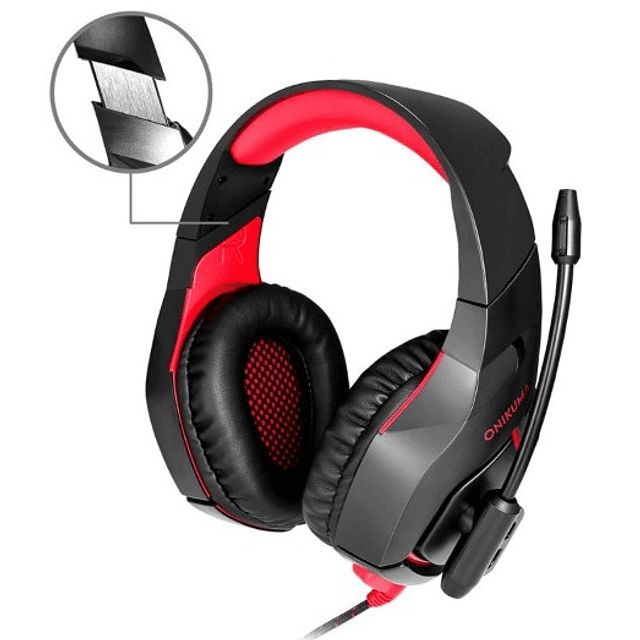 Audifono Gamer Onikuma K1B - Negro/Rojo