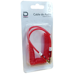 Cable Auxiliar Data.com Jack 3.5mm Espiral - Rojo