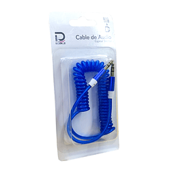 Cable Auxiliar Data.com Jack 3.5mm Espiral - Azul