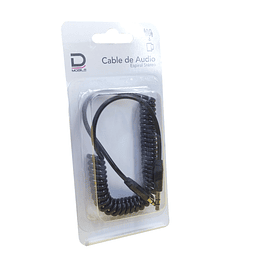 Cable Auxiliar Data.com Jack 3.5mm Espiral - Negro