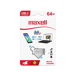 Pendrive Maxell 64Gb USB 3.0 OTG Tipo-C