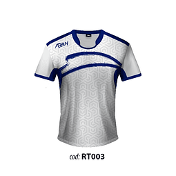 Camiseta pro rugby blanca azulino