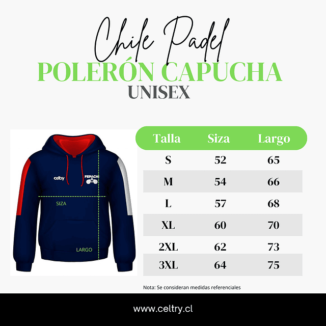 POLERON CAPUCHA UNISEX CHILE PADEL