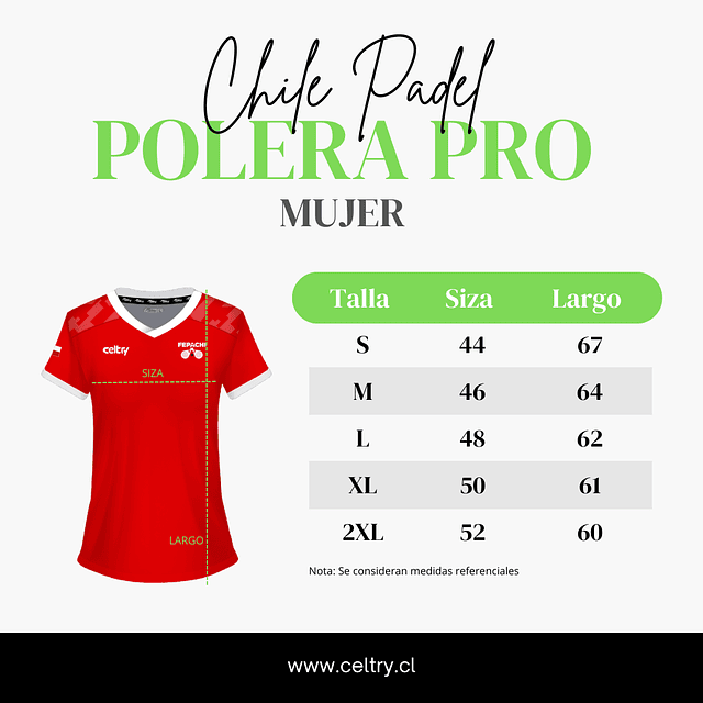 POLERA PRO MUJER CHILE PADEL