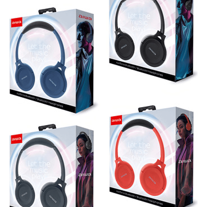 Auriculares Aiwa On-ear Inalámbricos Bluetooth Awk17 Negro 4