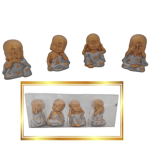 🧘‍♂️Set De 4 Budas Sabios Miniatura Para Decoración✨