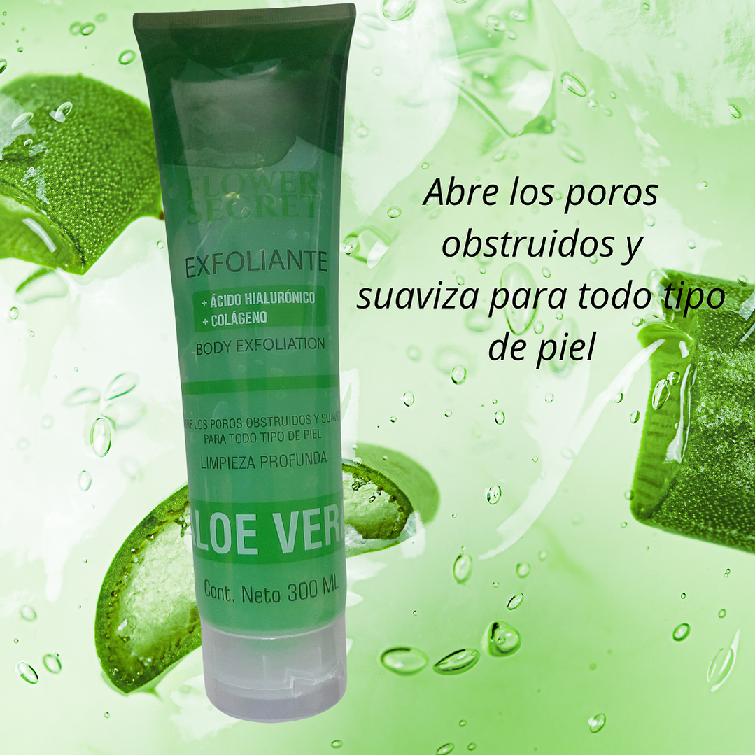 Crema Exfoliante Corporal Flower Secret de Aloe Vera 300 ml – Limpieza profunda, suavidad y frescura natural 3