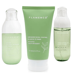 Kit Cuidado Facial Flamenco Línea Te Verde Control De Aceite