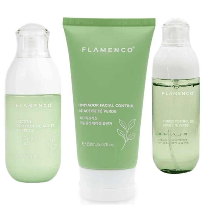 Kit Cuidado Facial Flamenco Línea Te Verde Control De Aceite 1