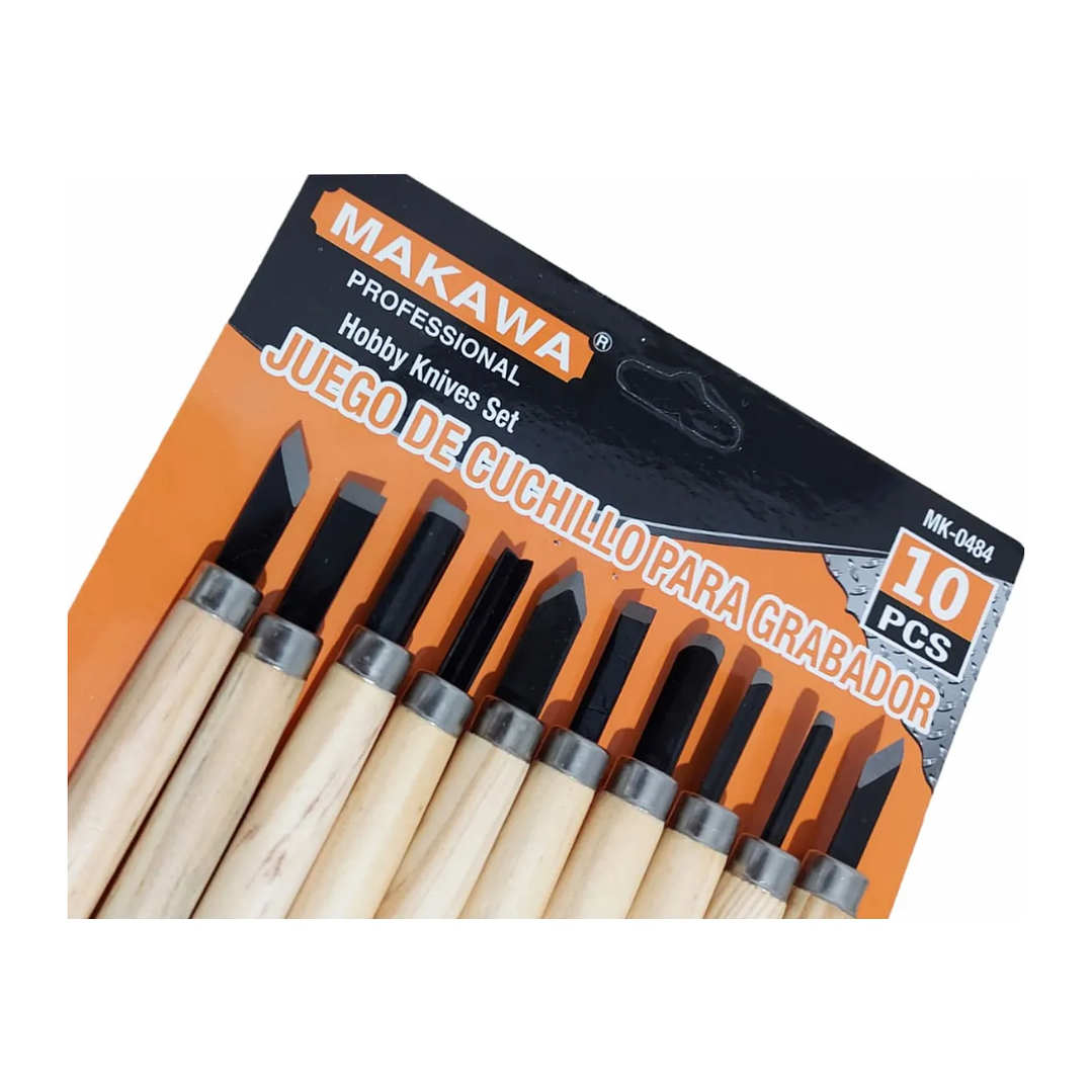 Set de 10 cuchillos para grabar en Madera | Herramientas de Precisión para Artesanos y Escultores 2
