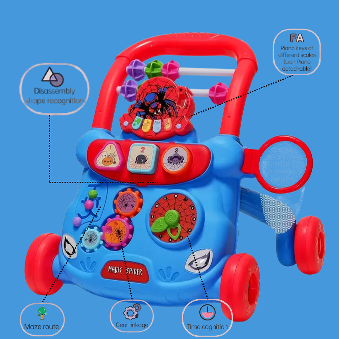 🧸 Andador para Bebé con Ruedas Magic Spider | Antivuelco, Interactivo y Seguro 2