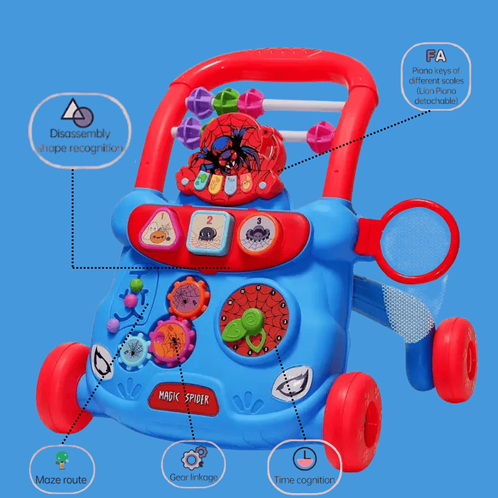 🧸 Andador para Bebé con Ruedas Magic Spider | Antivuelco, Interactivo y Seguro 2