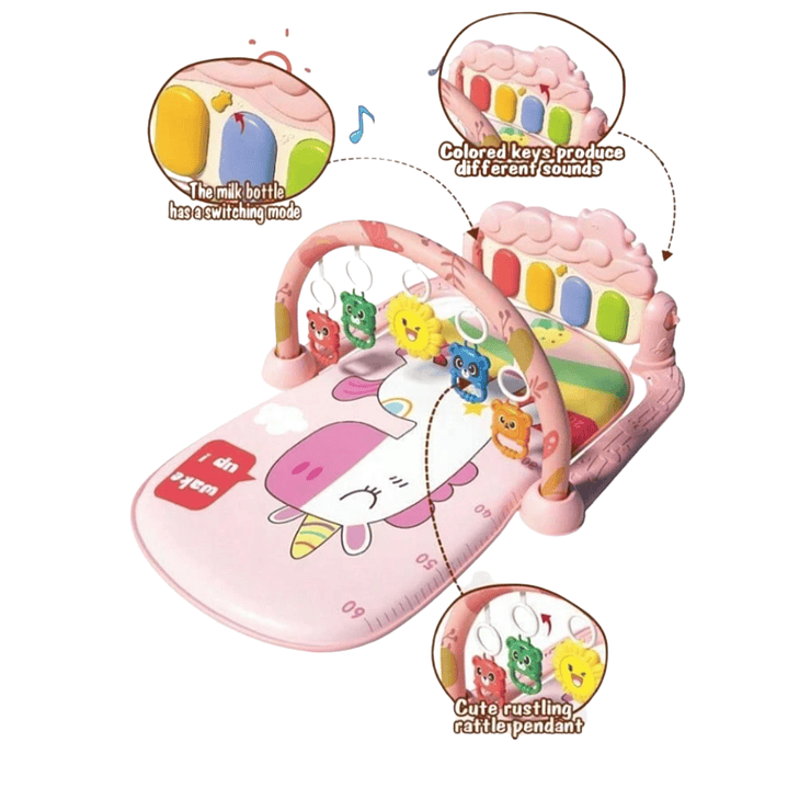 🎵 Gimnasio Musical con Alfombra y Piano para Bebé | Centro de Actividades Educativo y Sensorial 6