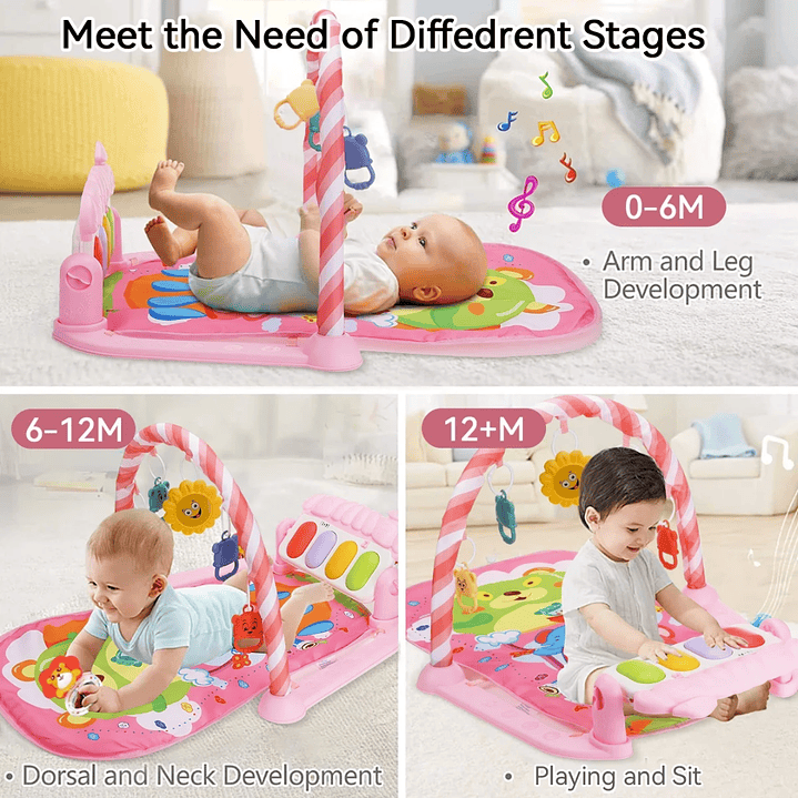 🎵 Gimnasio Musical con Alfombra y Piano para Bebé | Centro de Actividades Educativo y Sensorial 10
