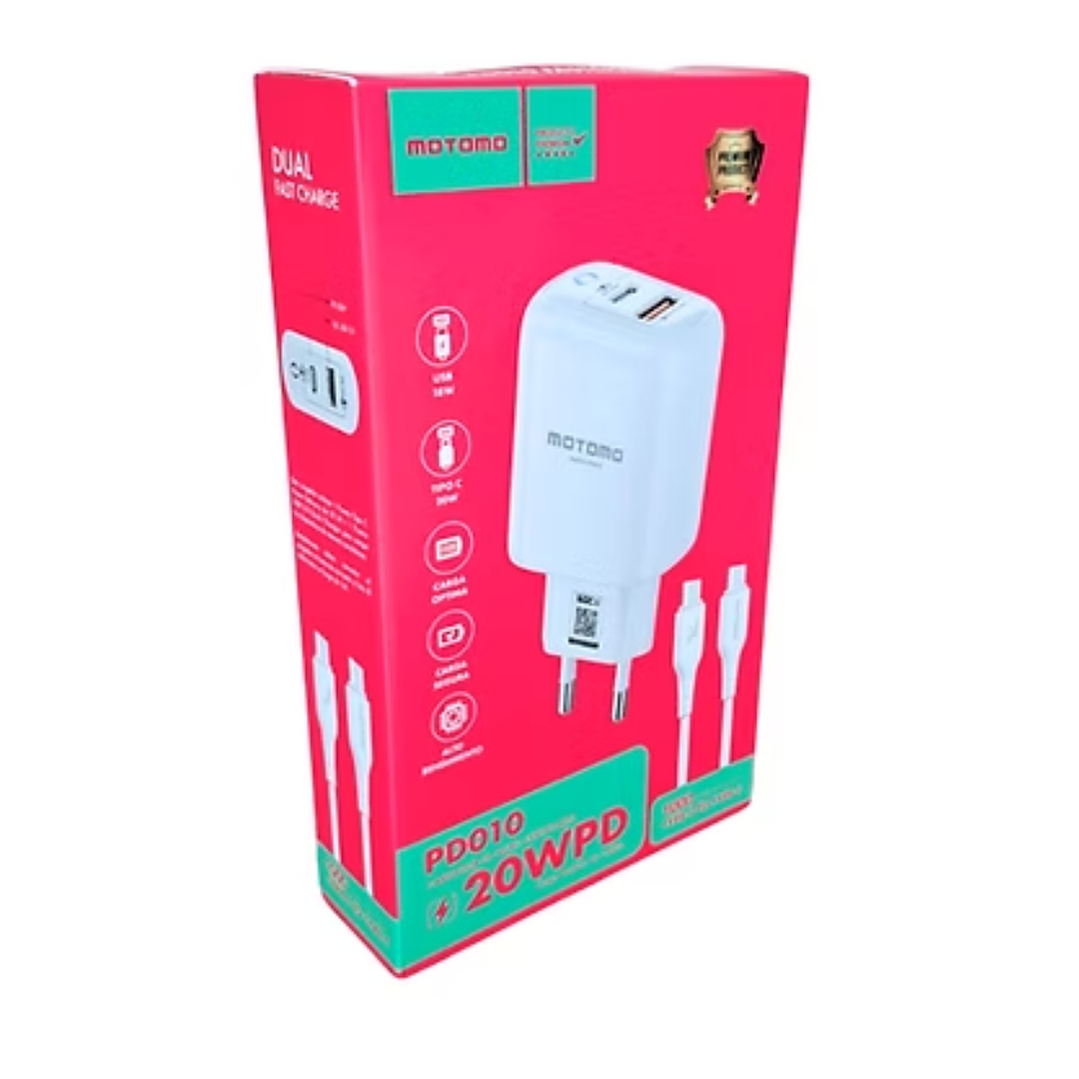 Cargador Motomo Carga Rápida 20W PD – Carga Rápida y Segura 2