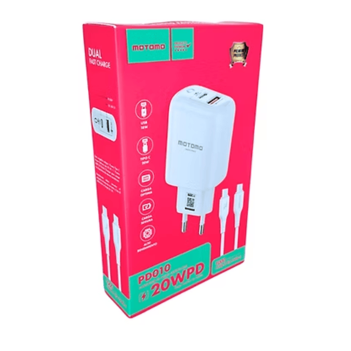 Cargador Motomo Carga Rápida 20W PD – Carga Rápida y Segura 2