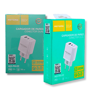 Cargador Rápido 20W con Power Delivery (PD) + Quick Charge 3.0 (QC3.0)