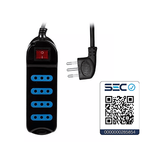 Alargador Philco XT30 – 4 Posiciones con Switch | 3 Metros | Color Negro