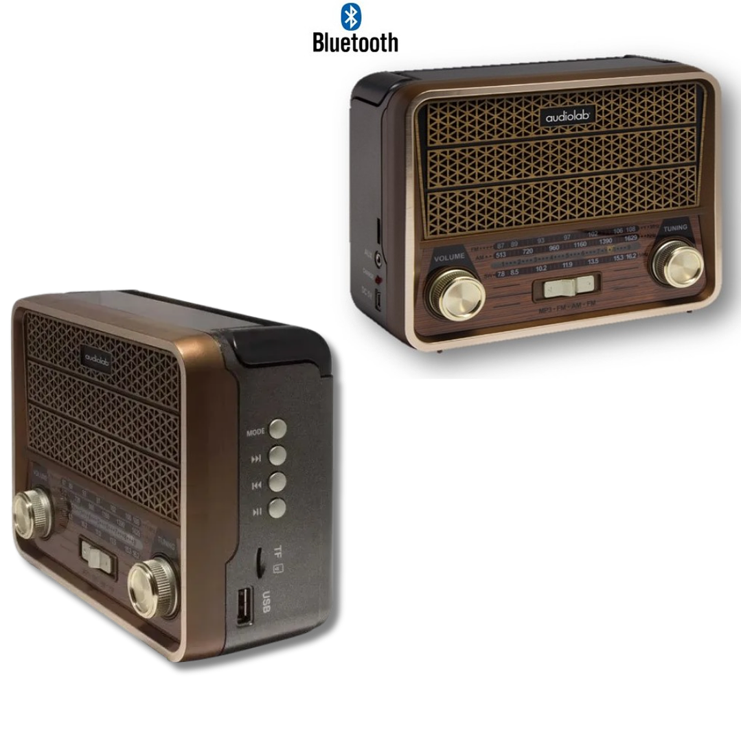 Radio Audiolab Mini-Retro Bluetooth | AM/FM/SW | USB | SD | Diseño Vintage 2