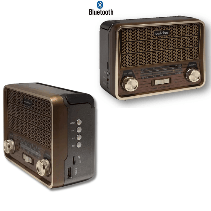 Radio Audiolab Mini-Retro Bluetooth | AM/FM/SW | USB | SD | Diseño Vintage 2