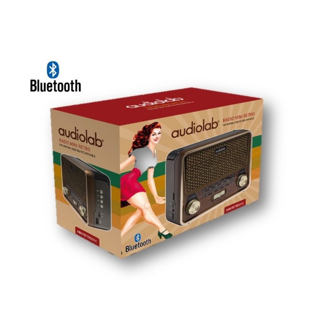 Radio Audiolab Mini-Retro Bluetooth | AM/FM/SW | USB | SD | Diseño Vintage 3