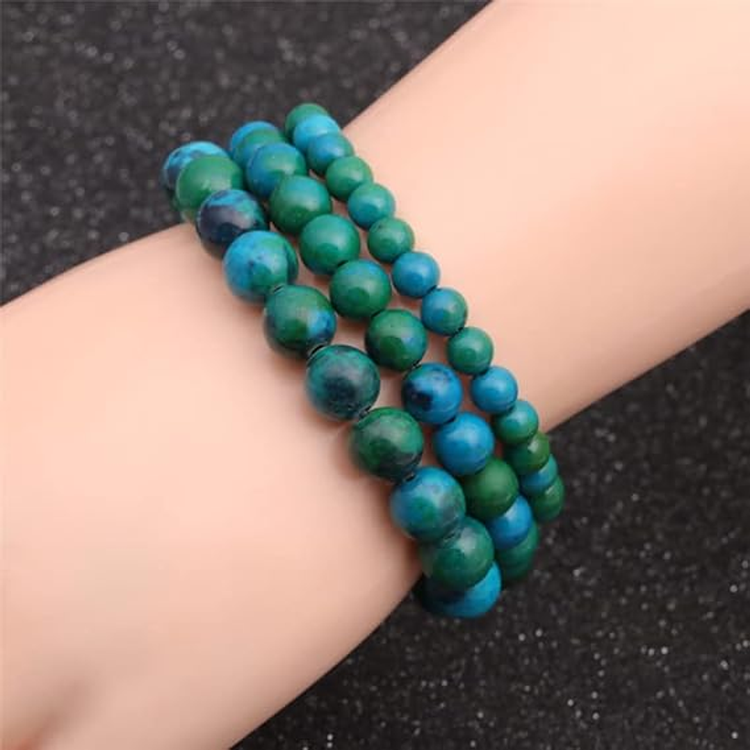 Pulsera De Piedras Naturales Crisocola 💙 4