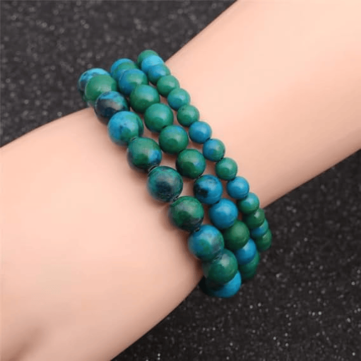 Pulsera De Piedras Naturales Crisocola 💙 4