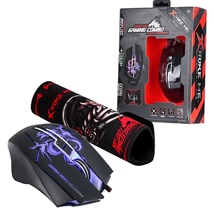 Kit Gamer Xtrike Me Mouse 3200 DPI + Mousepad | Retroiluminado | Negro