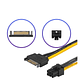 CABLE ADAPTADOR SATA 15 PIN A PCI-E / 6 PIN 20CM - Miniatura 3