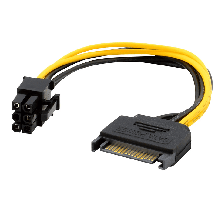 CABLE ADAPTADOR SATA 15 PIN A PCI-E / 6 PIN 20CM 1
