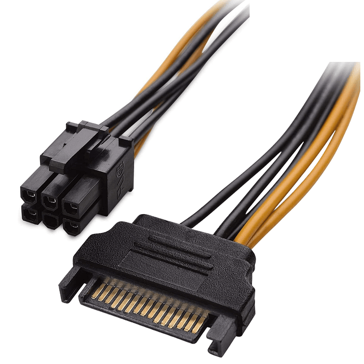 CABLE ADAPTADOR SATA 15 PIN A PCI-E / 6 PIN 20CM 2