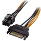 CABLE ADAPTADOR SATA 15 PIN A PCI-E / 6 PIN 20CM - Miniatura 2