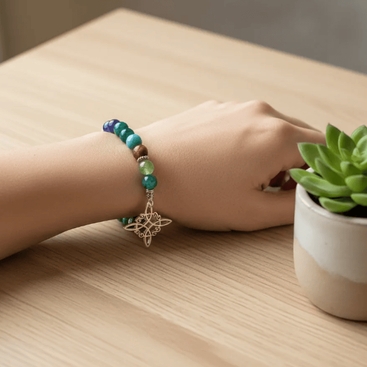 Pulsera de Siete Chakras con Colgante Nudo de Brujas – Energía Positiva y Armonía Espiritual 4