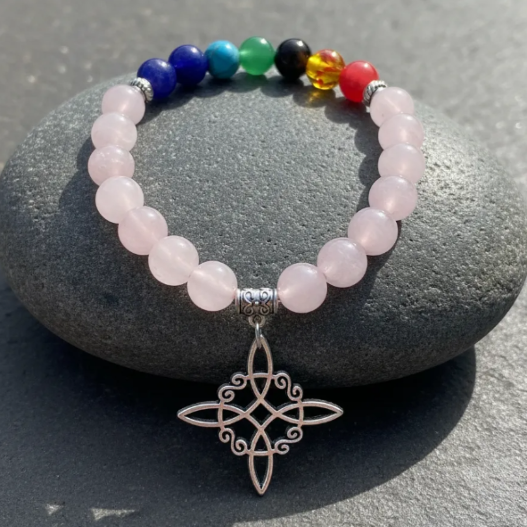 Pulsera de Siete Chakras con Colgante Nudo de Brujas – Energía Positiva y Armonía Espiritual 20